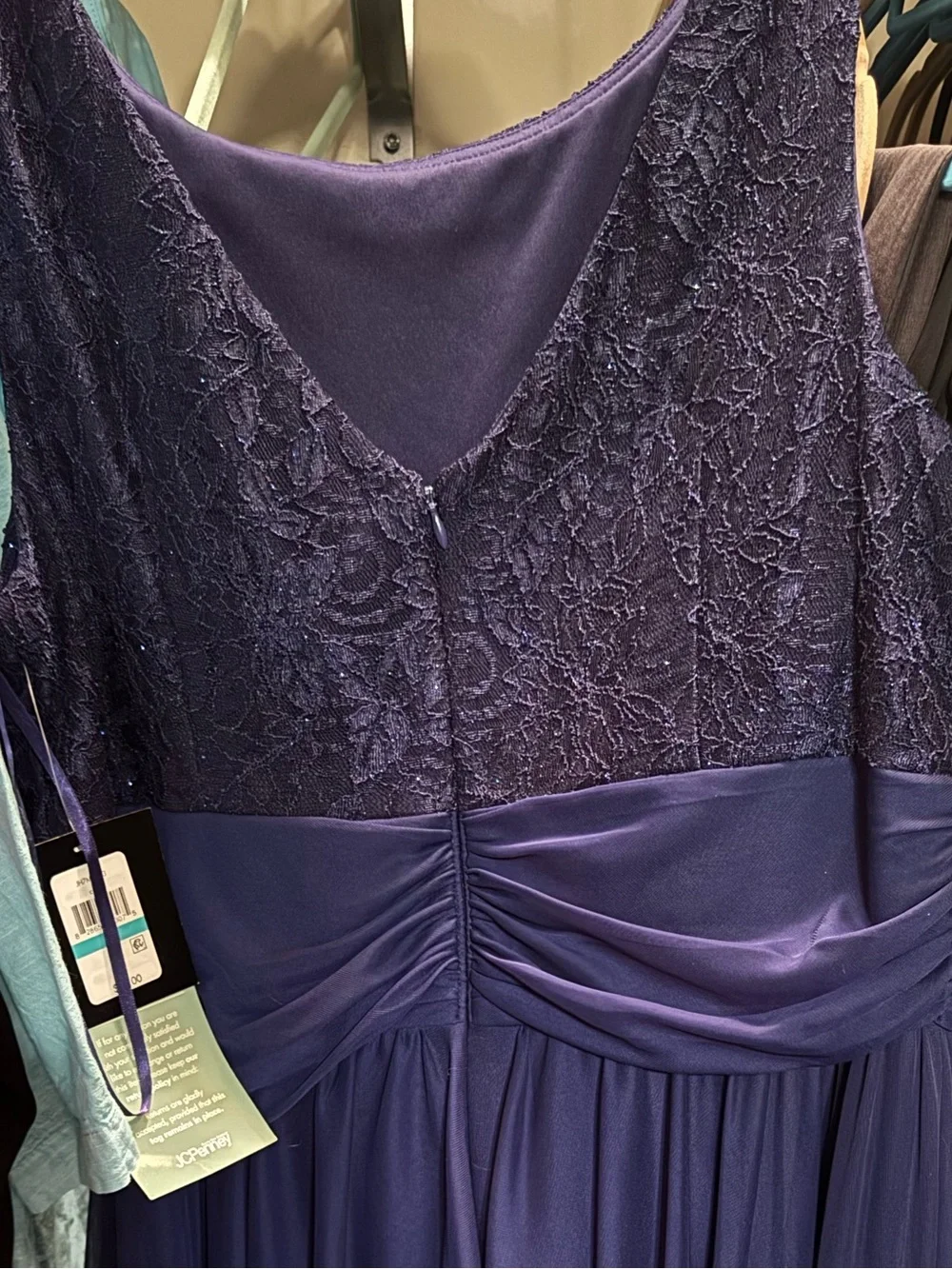 NWT Navy Lace and Chiffon Evening Dress Size 16